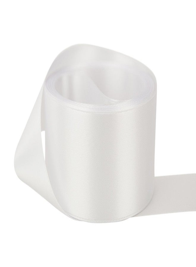 GBSTORE 1 1/2 inch 25 Yards White Satin Ribbon Perfect for Wedding, Gift Wrapping - Image 2